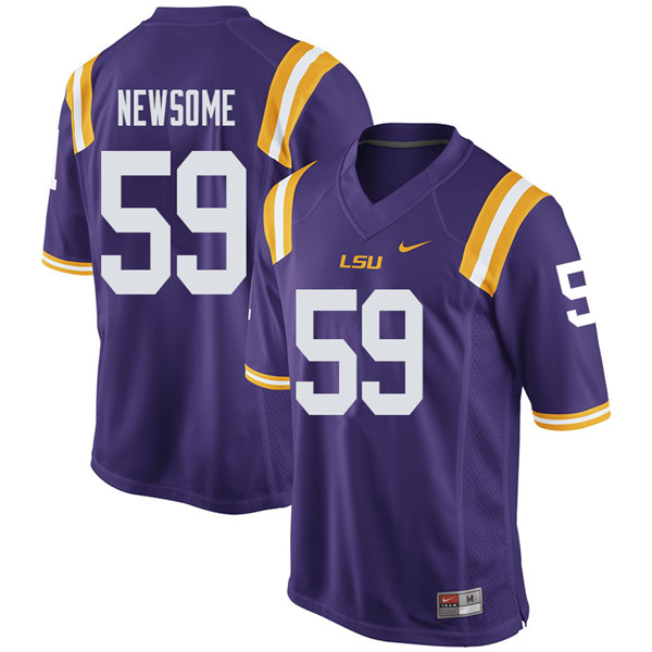 Men #59 Seth Newsome LSU Tigers College Football Jerseys Sale-Purple